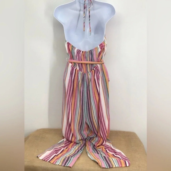 Lumbere Women’s Striped Jumpsuit NWT Summer Beach Size Medium - Picture 2 of 6
